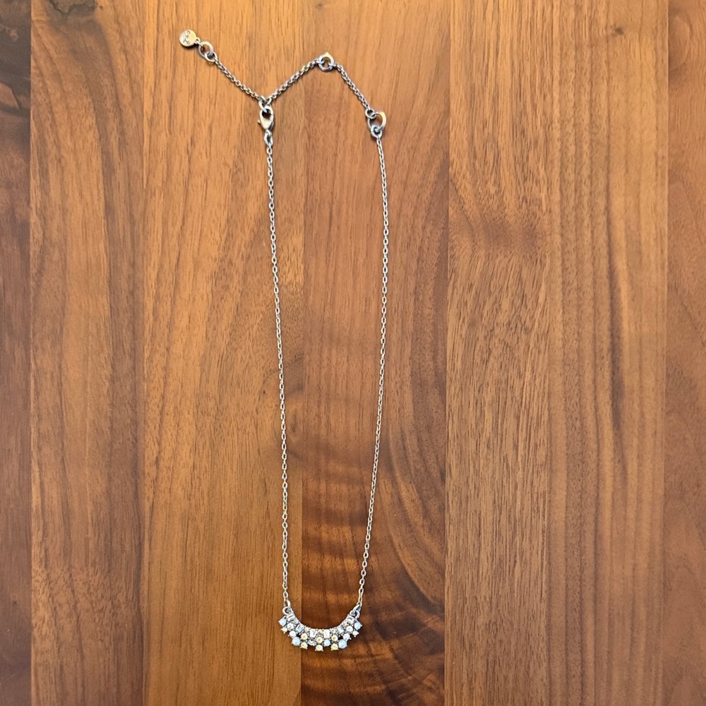 Elegant Silver Necklace with Crystal Accents
